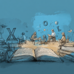 Niños explorando un universo de lectura y aprendizaje impulsado por IA — la lectura como aventura.